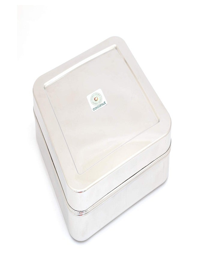 coconut Stainless Steel Square Masala Box/Spice Container/SS Lid Masala Box with 9 Bowls - Diamater - 9.7 Inches, Capacity - 180 ML Each Containers - Image 3